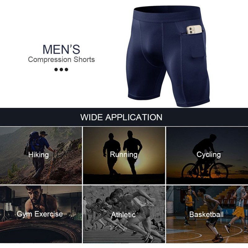 3 Pack Men Sports Shorts Active Workout Underwear Men Compression Shorts Quick Dry Shorts with Pocket