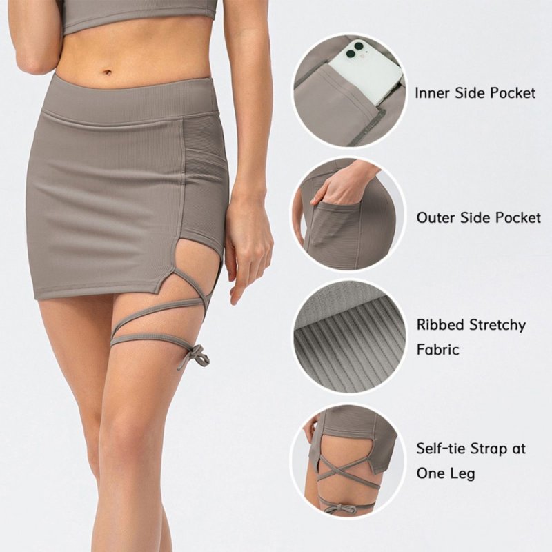 Women Tennis Skirts with Pockets 2-in-1 Sport Shorts Liner for Workout Golf