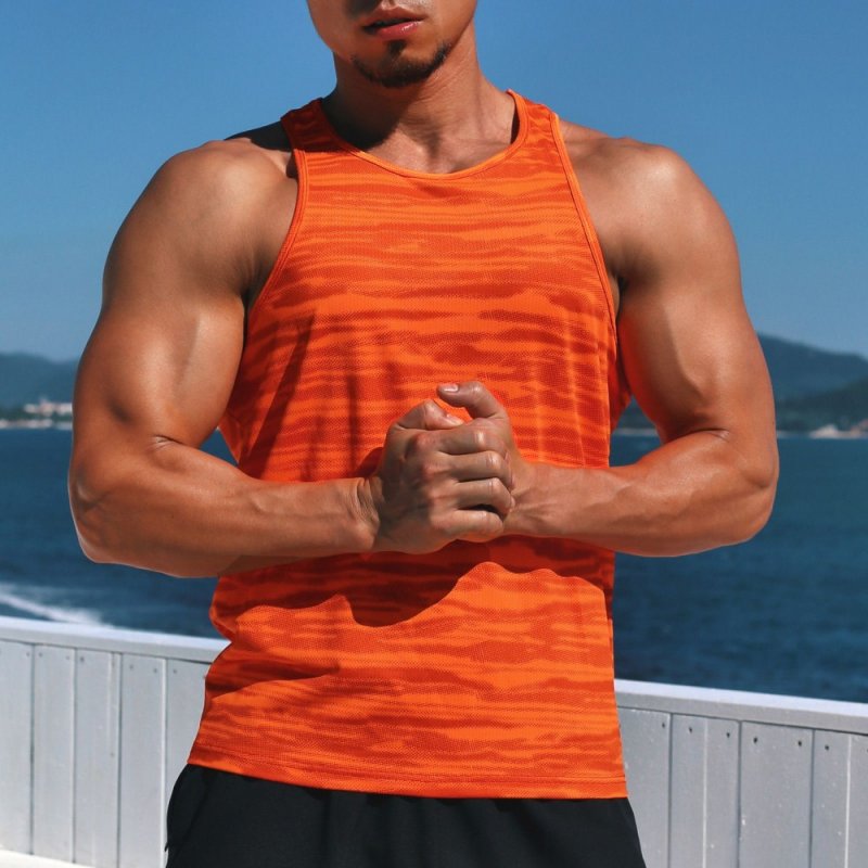 Men Sports Tank Top Sleeveless Loose Fit Quick-dry Breathable Basketball Training Athletic Gym Tops