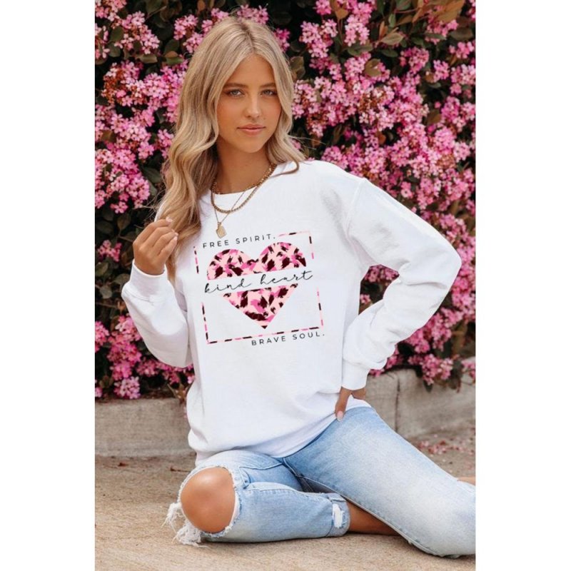 Valentine Letter Heart Shaped Drop Shoulder Graphic Sweatshirt