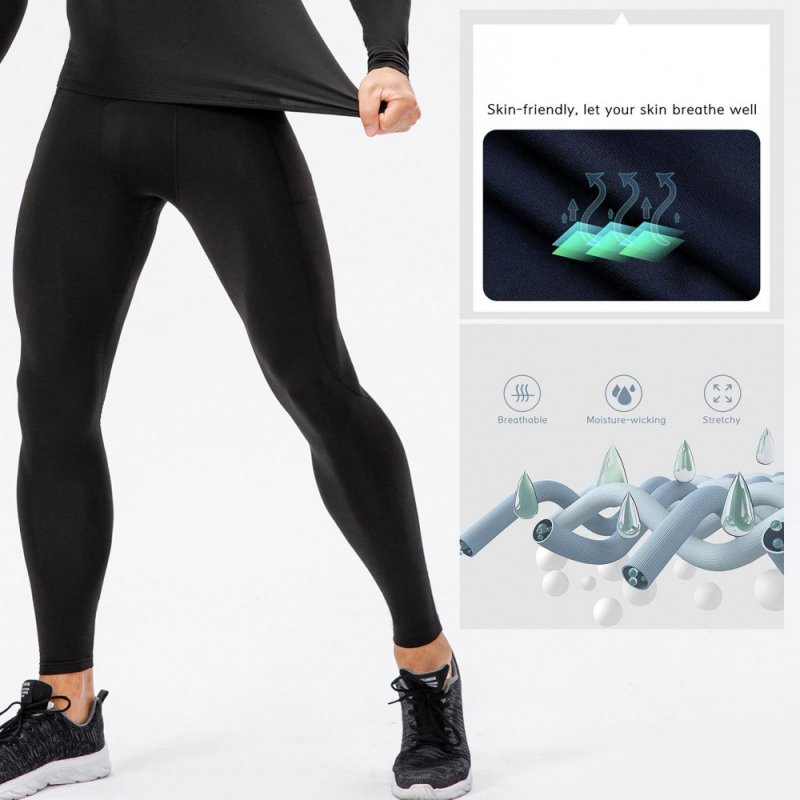 Men Sport Pants Fleece Warm Bodycon Stretchy Moisture-wicking Pocket Running Workout Sportswear