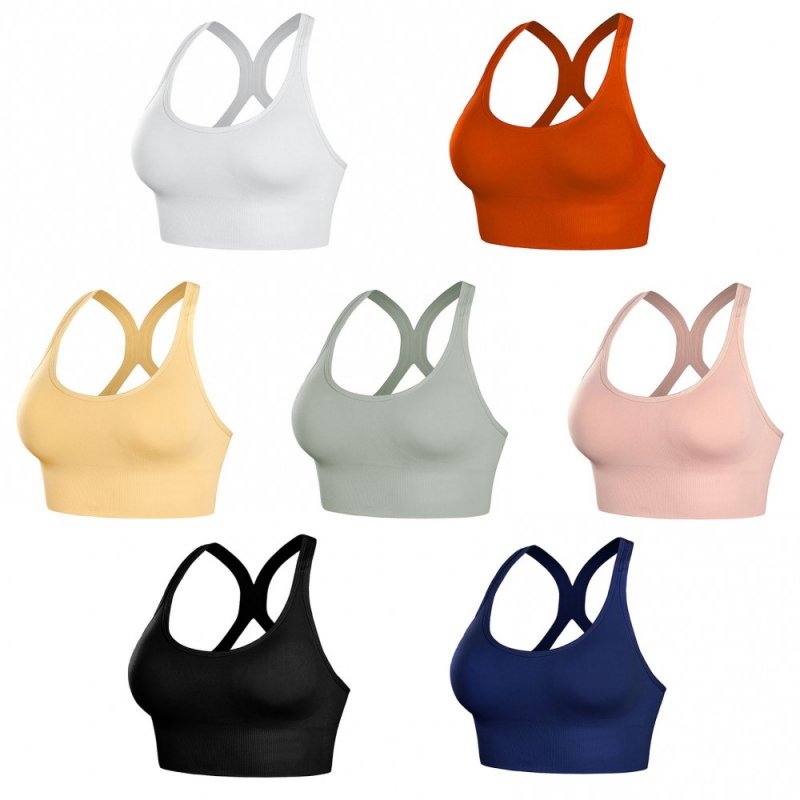 Women Sports Bra Hollow Out Criss-Cross Back Padded Wireless Push Up Yoga Running Crop Top Athletic Sportswear