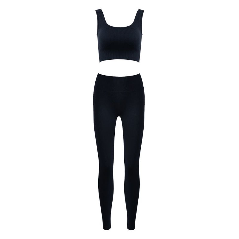 Women Fitness Sets Bra Crop Top + Pants Quickly-dry Yoga Gym Sports Set Hollow Out Workout Athletic Suit